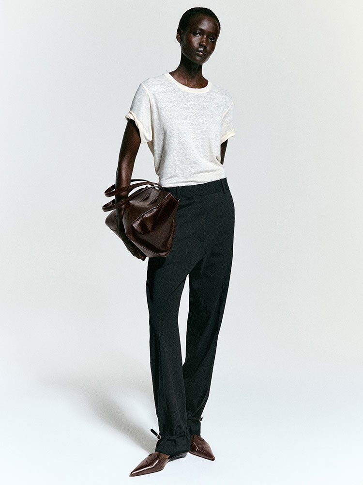 クルーネック リネン Tシャツ